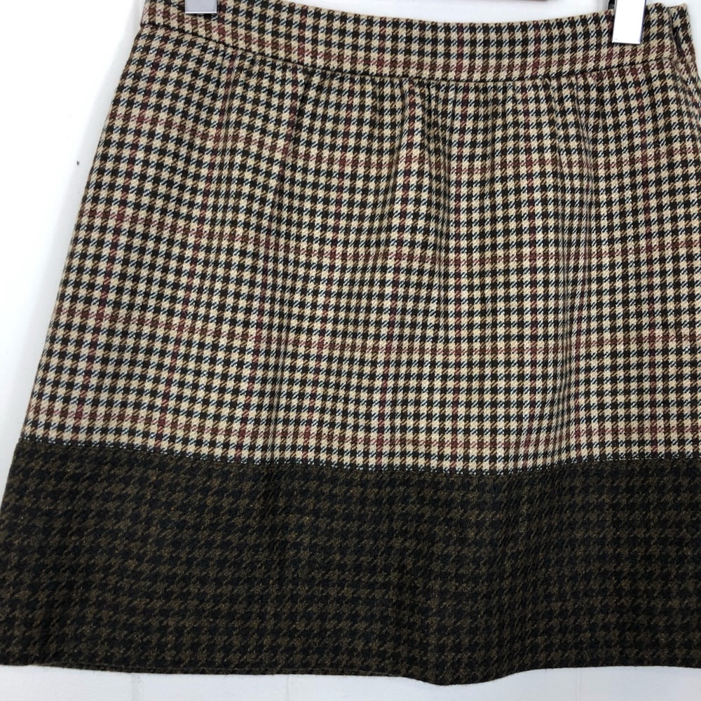 J. Crew Houndstooth Wool Mini Skirt Sz 2 - Picture 3 of 8